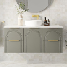 Arco 1200mm Wall Hung Single Vanity with Solid Surface Countertop